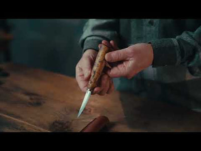 Roselli R113 The Carving Knife (Short Blade) - Stained Curly Birch main image 0