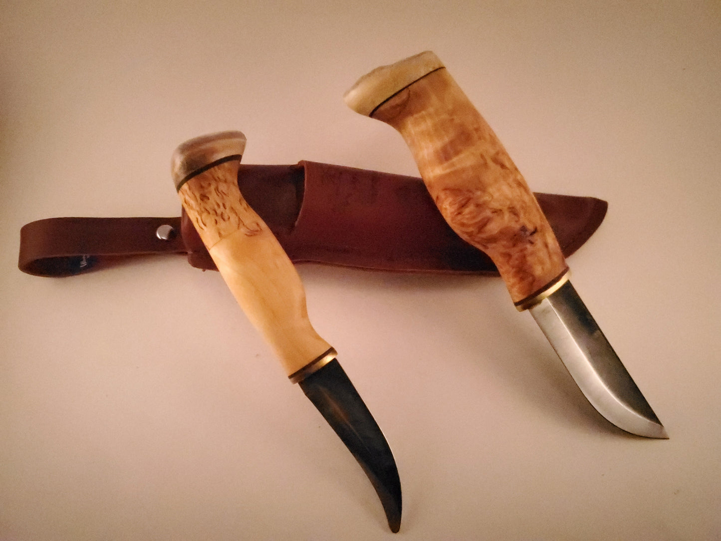 Wood Jewel Double Combo Set Bushcraft Outdoor Knife Puukko
