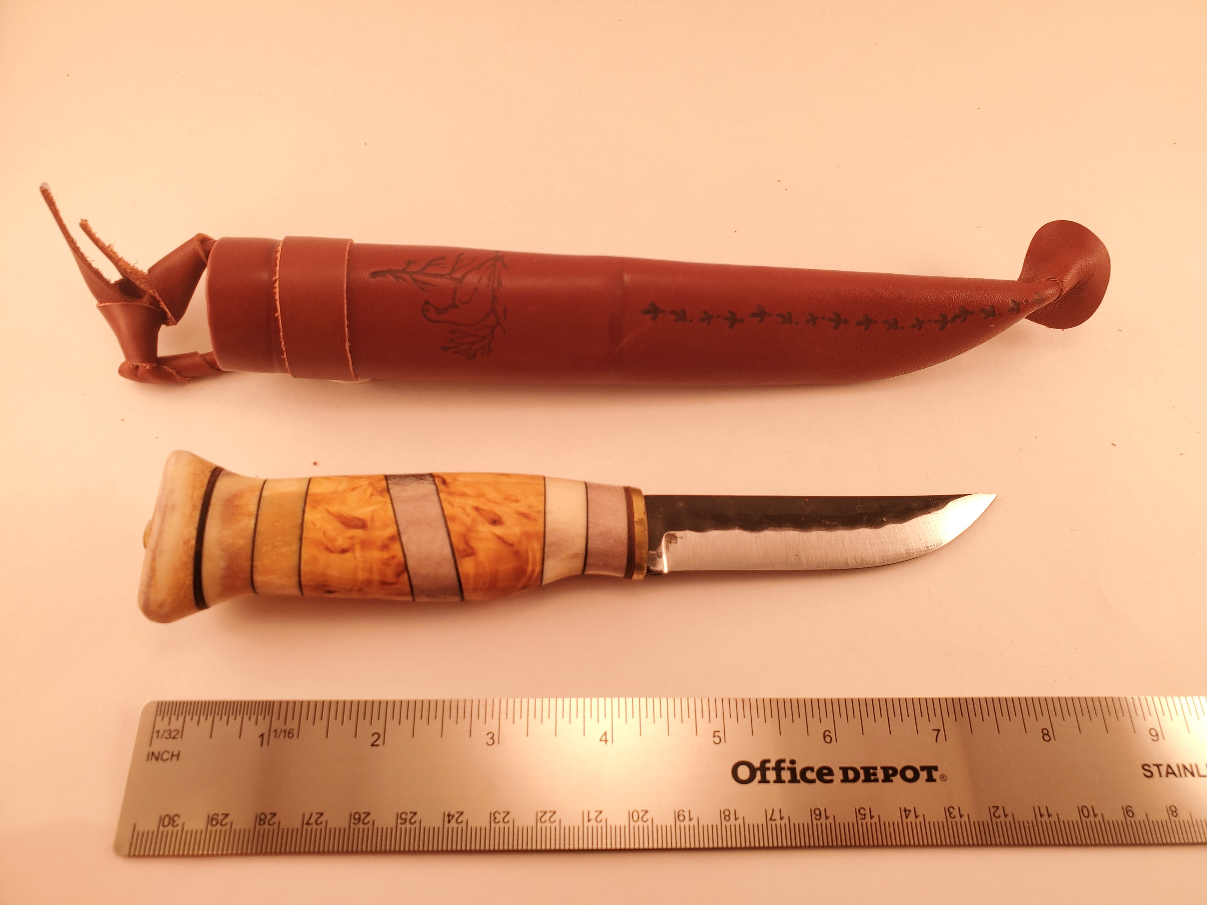 Wood Jewel Utility Knife Bushcraft Outdoor Hunting Puukko Knife