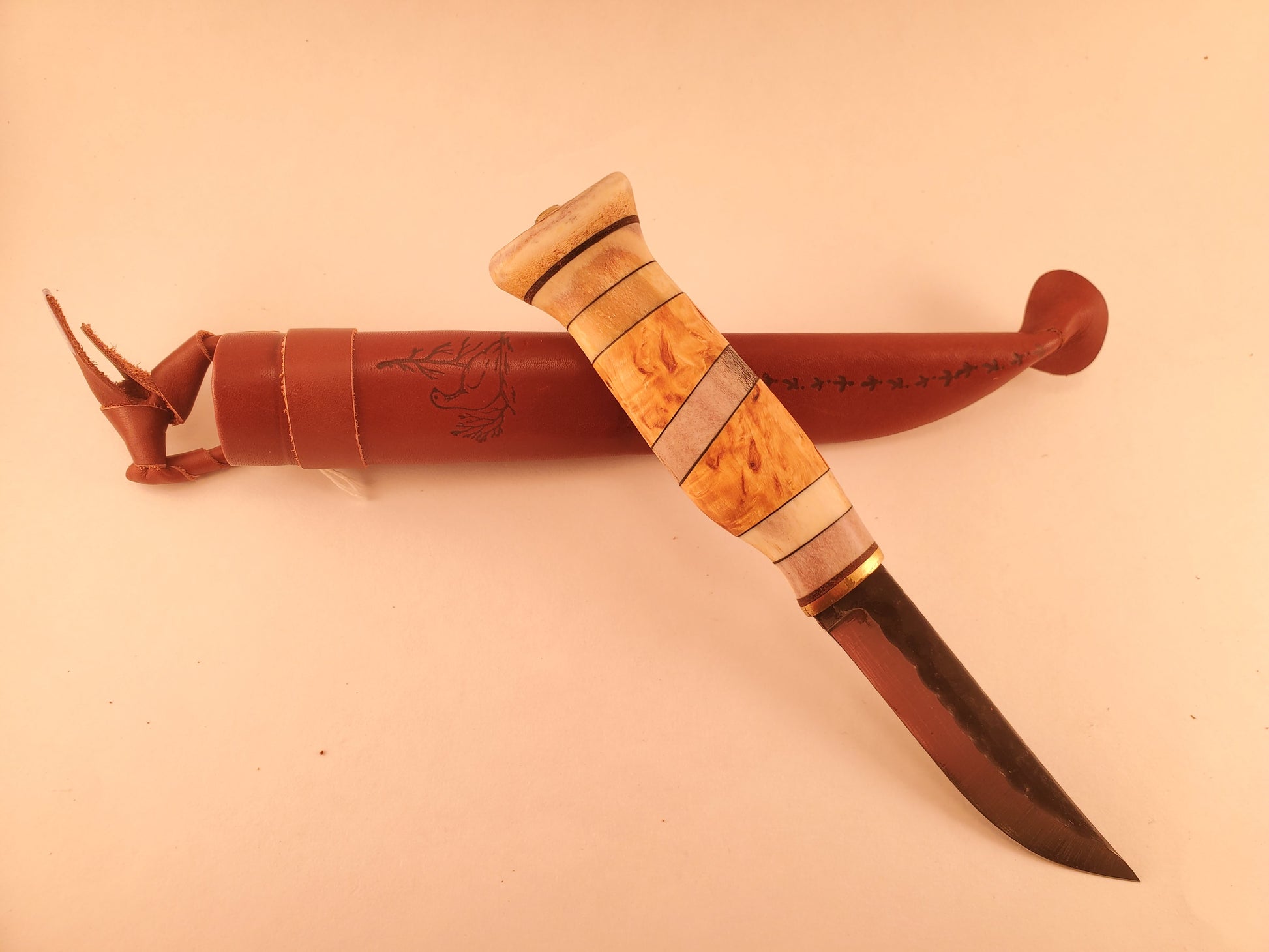 Wood Jewel Utility Knife Bushcraft Outdoor Hunting Puukko Knife