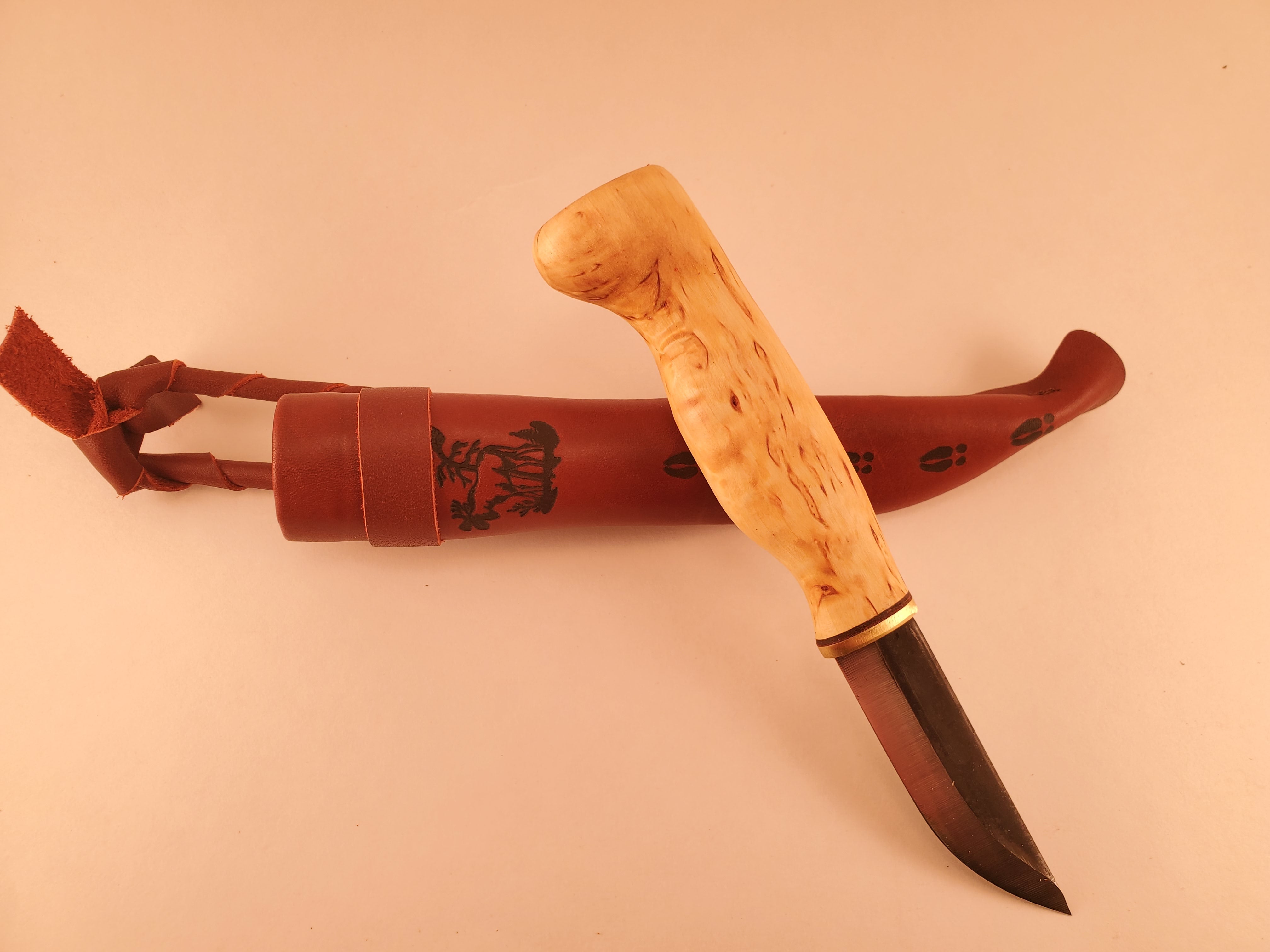 Wood Jewel Curly Birch Bushcraft Outdoor Hunting Puukko