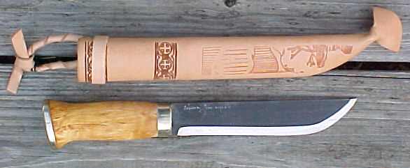 Järvenpää Outdoor Bushcraft Large Leuko Puukko Hunting Knife With Sheath