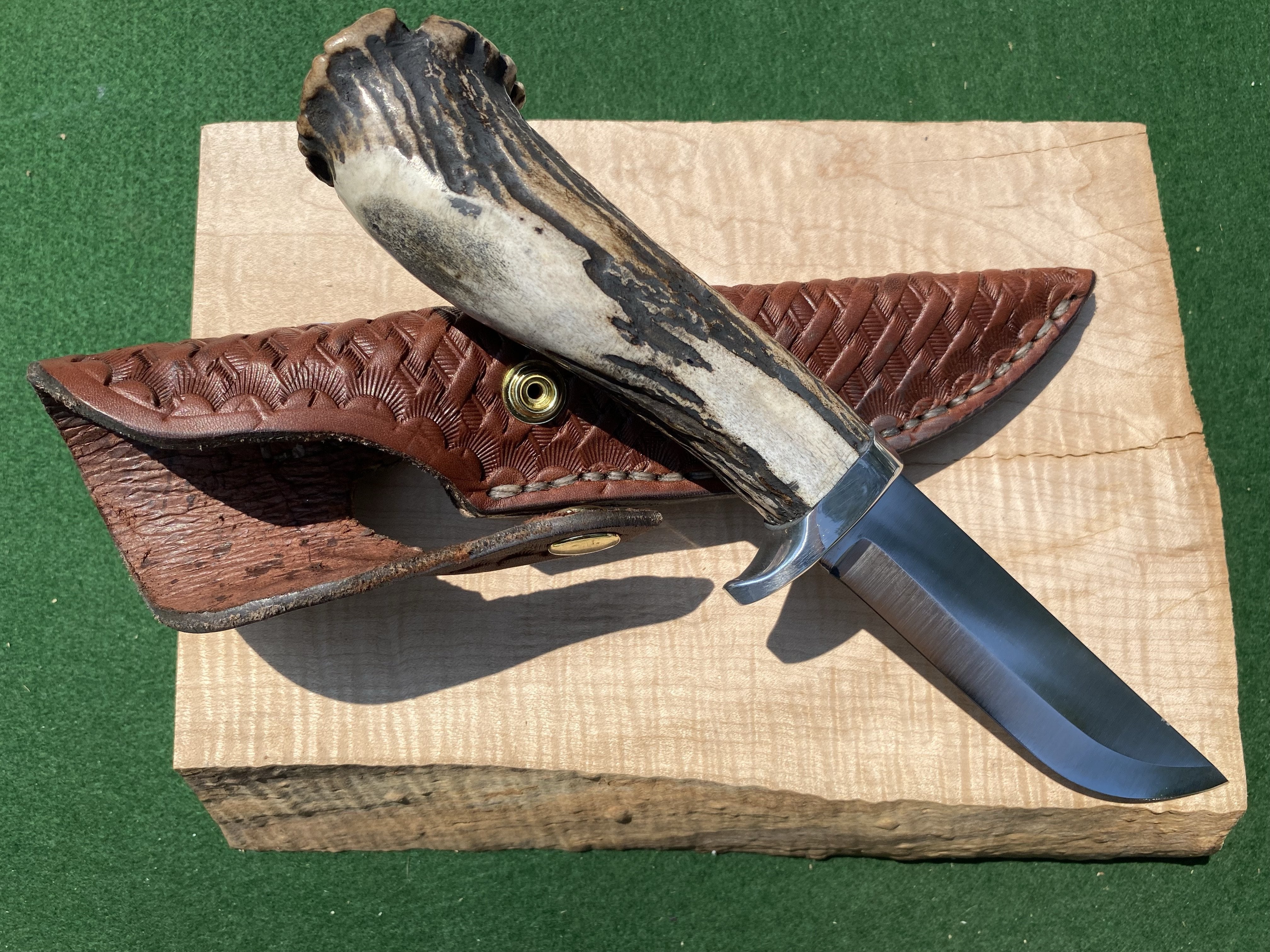 Red Custom Knives Skala Custom Knives - Red Stag Handle #2