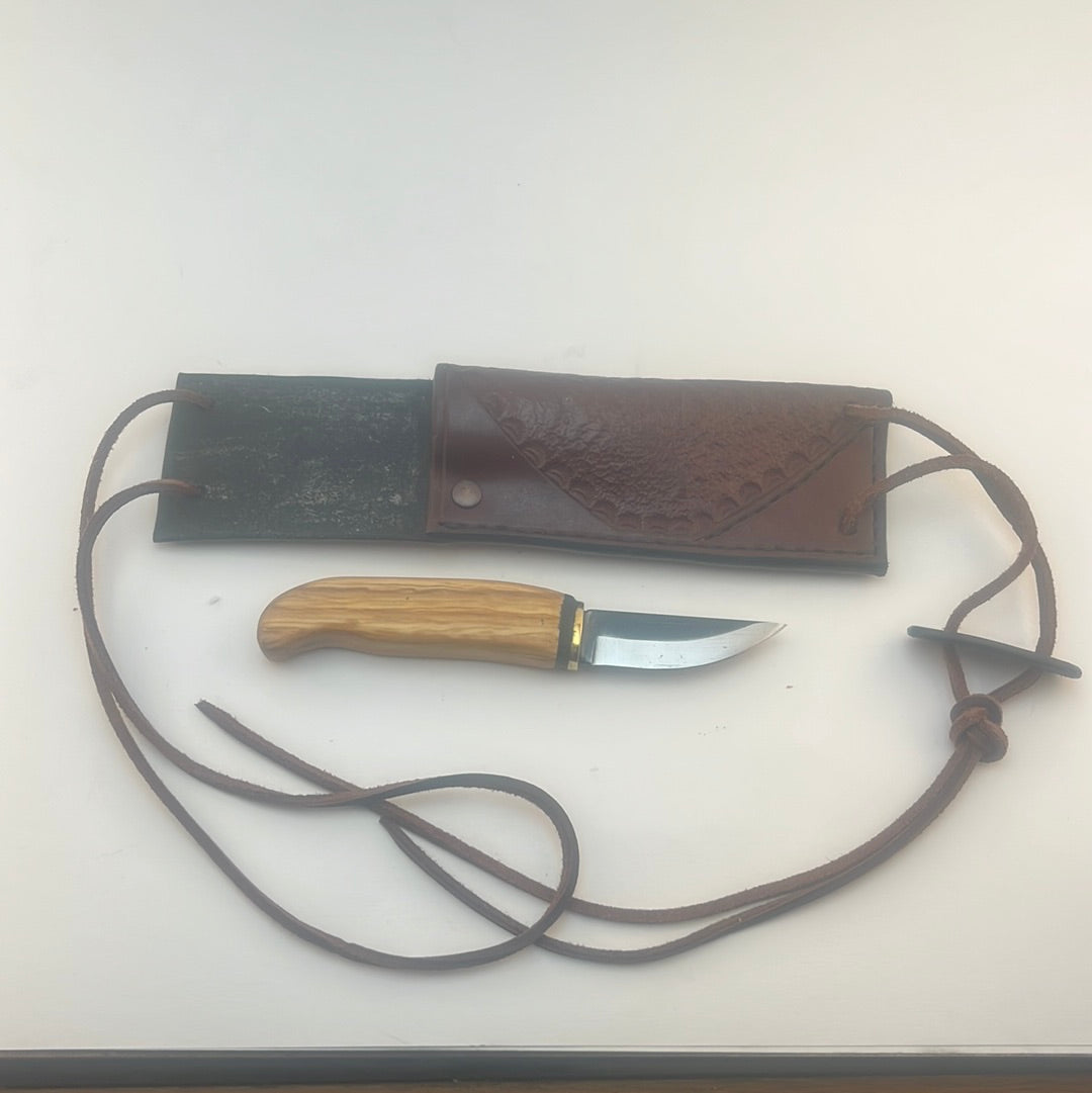 Pecks Woods Leather - Hickory Handle Neck Knife #22