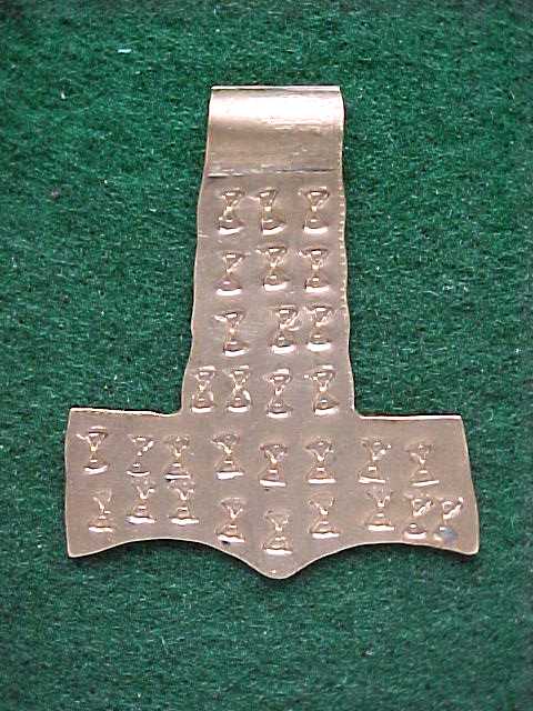 Punched Brass Thor's Hammer Pendant Jewelry